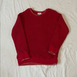 Pulled fleece red sweater size jr large